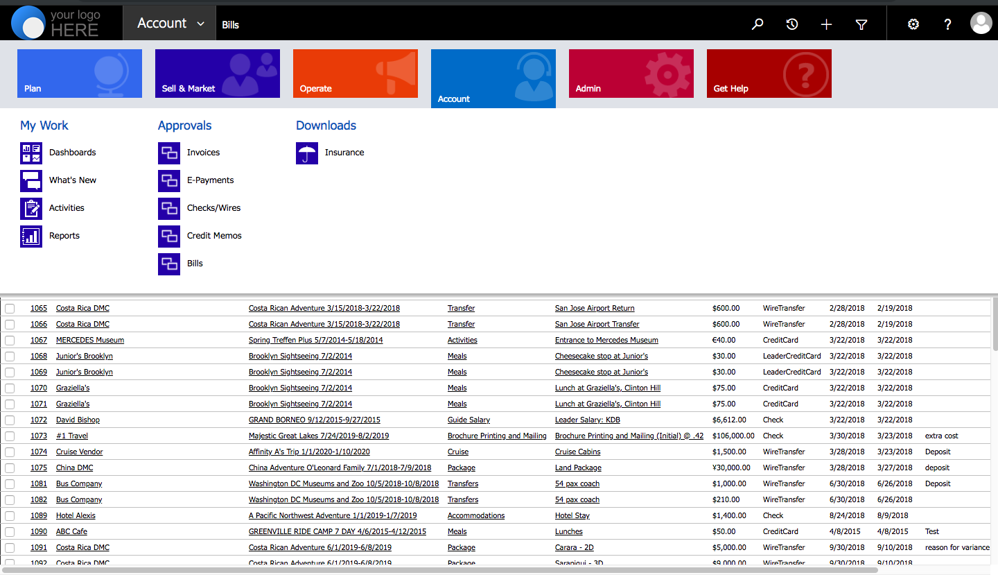 tour operators accounting system